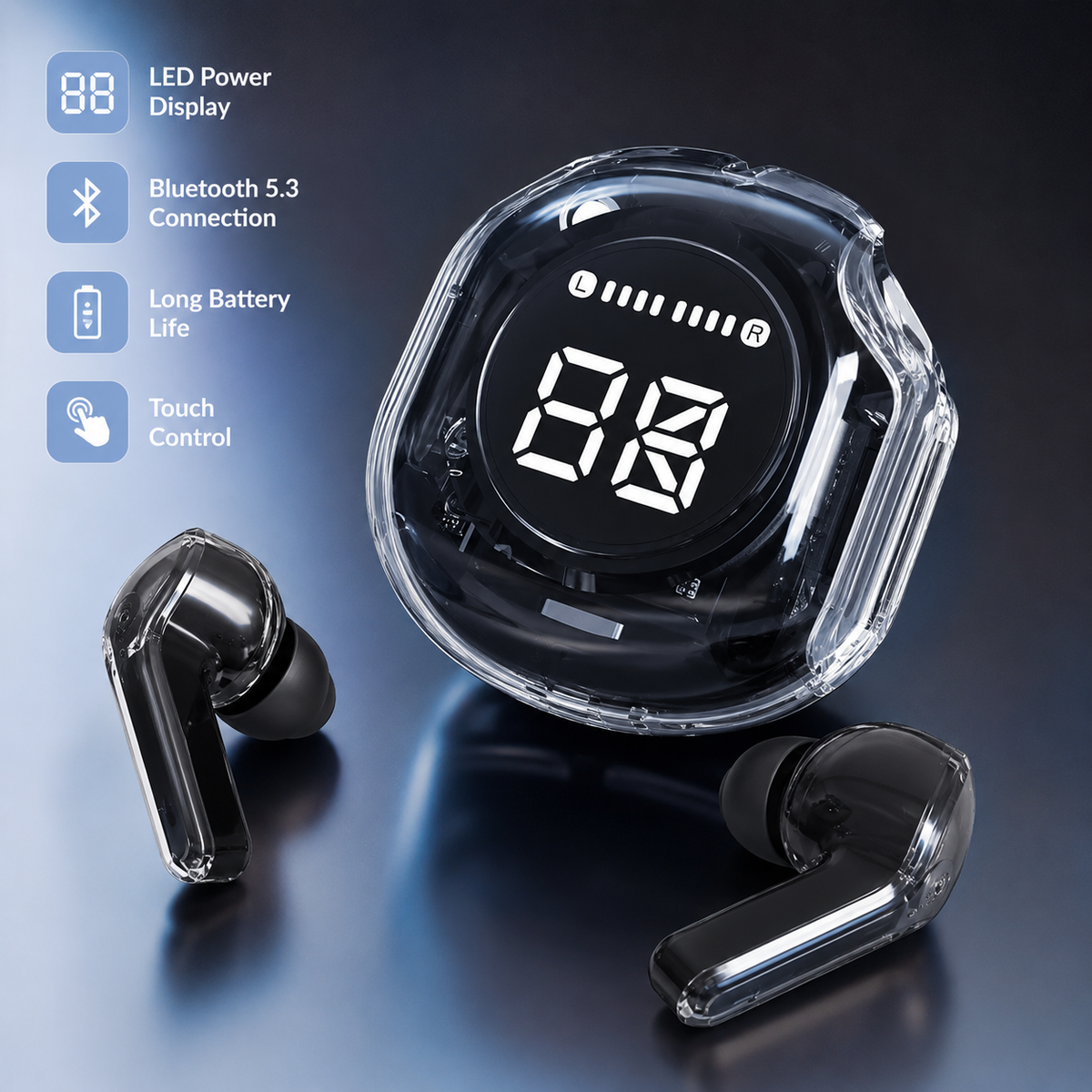 Wireless Earbuds Bluetooth 5.3 with LED Display