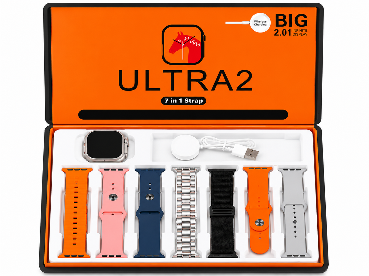 Ultra 2 Smart Watch 7-in-1 Gift Box 6 Straps