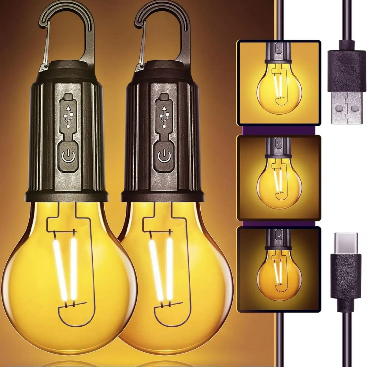 Vintage USB Rechargeable Hanging LED Bulb