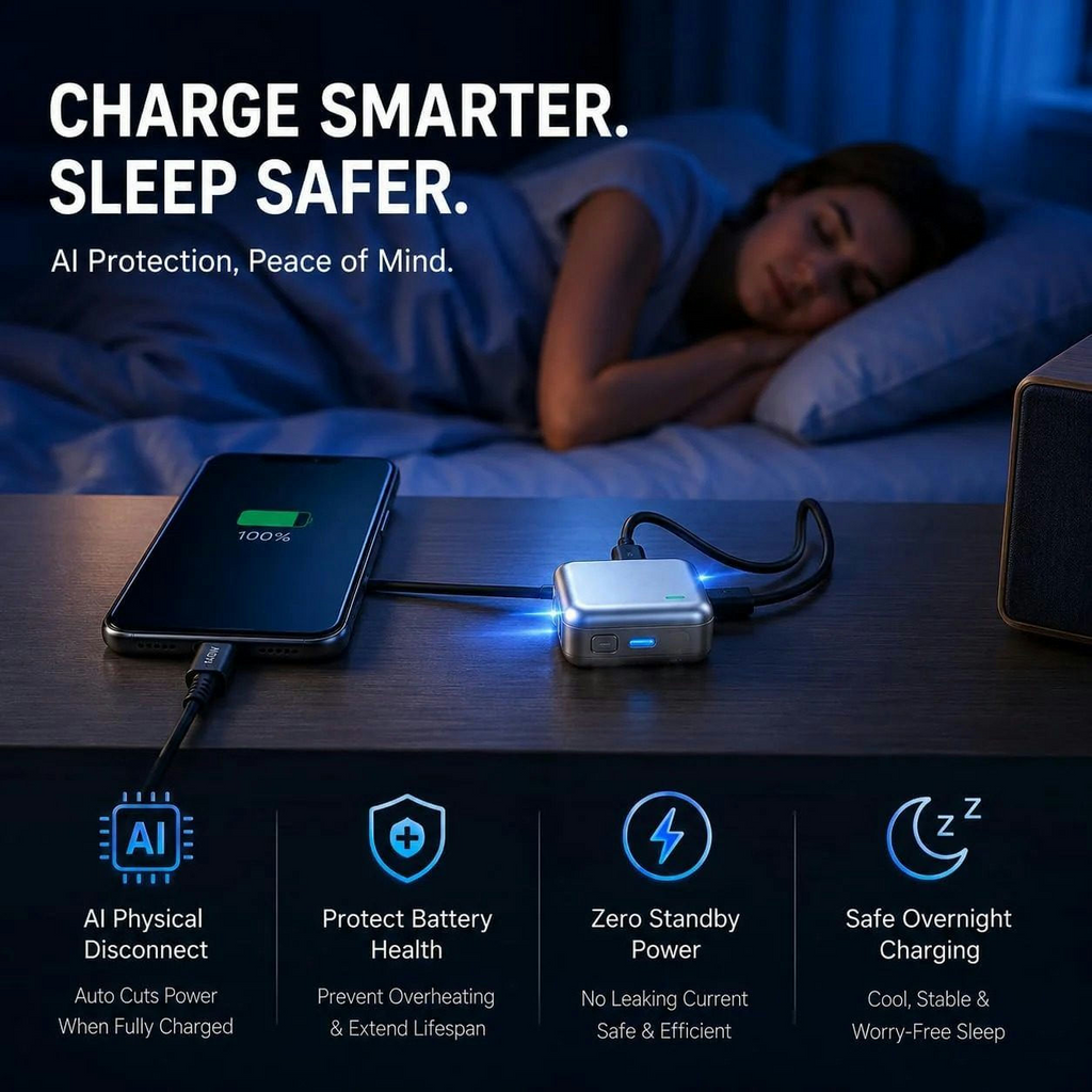 Auto Pop Up Smart Power Cut Off Adapter Safety Plug