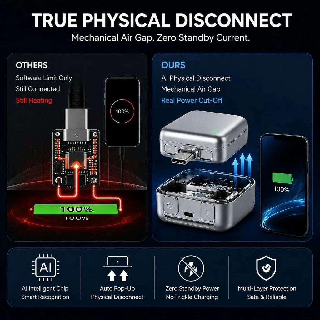 Auto Pop Up Smart Power Cut Off Adapter Safety Plug
