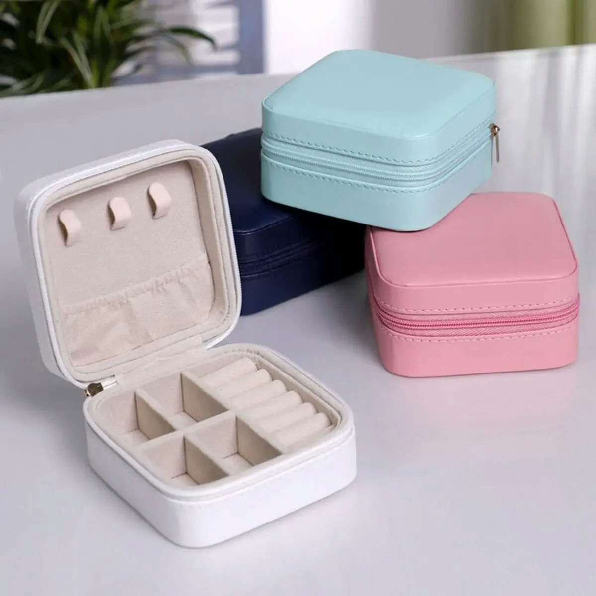 Leather Jewelry Storage Box and Jewelry Organizer