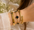 4Piece Gold-Plated Bracelet Set for Women