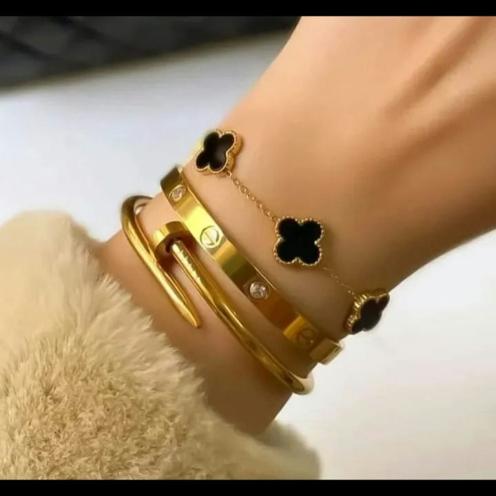 4Piece Gold-Plated Bracelet Set for Women