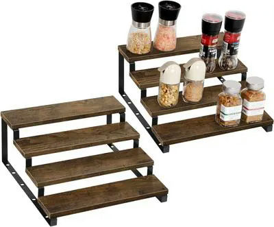 4-Layer Wooden Spice Rack and Kitchen Organizer