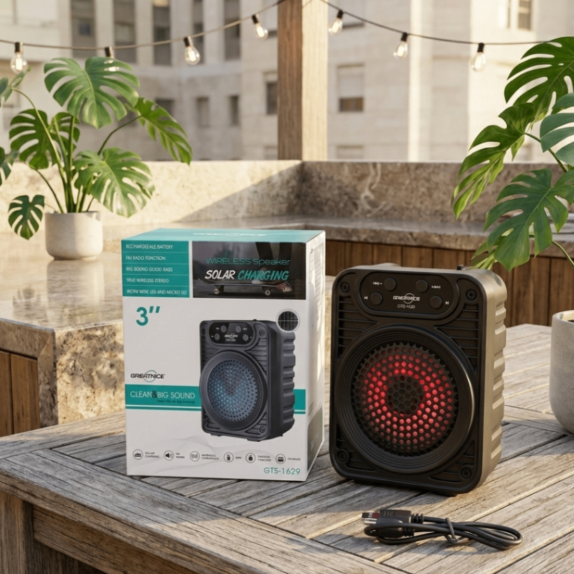 Rugged Solar Bluetooth Speaker and Rechargeable Portable Speaker